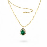 Halskette Casciola Gioielli Dame SMERALDO in Gelbgold Smeraldo COSM076